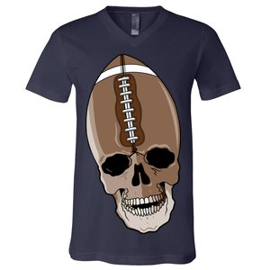 Football Skeleton Skull V-Neck T-Shirt