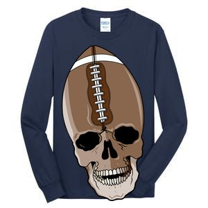 Football Skeleton Skull Tall Long Sleeve T-Shirt