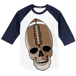 Football Skeleton Skull Baseball Sleeve Shirt