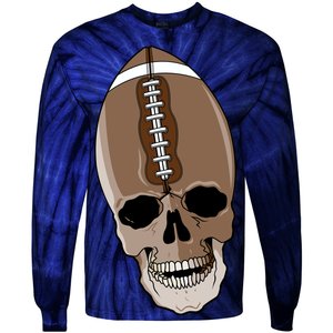 Football Skeleton Skull Tie-Dye Long Sleeve Shirt