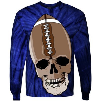 Football Skeleton Skull Tie-Dye Long Sleeve Shirt