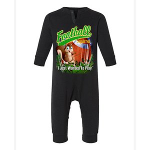 Football Squirrel Runs On The Field Funny Infant Fleece One Piece