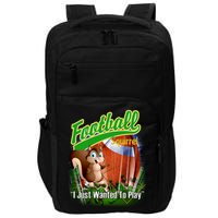 Football Squirrel Runs On The Field Funny Impact Tech Backpack