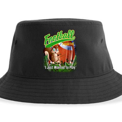 Football Squirrel Runs On The Field Funny Sustainable Bucket Hat