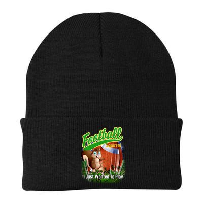 Football Squirrel Runs On The Field Funny Beanie