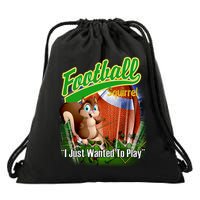 Football Squirrel Runs On The Field Funny Drawstring Bag