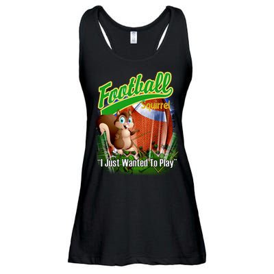 Football Squirrel Runs On The Field Funny Ladies Essential Flowy Tank