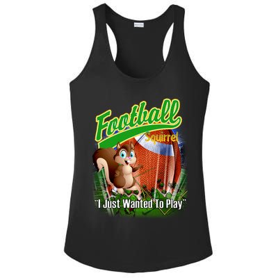 Football Squirrel Runs On The Field Funny Ladies PosiCharge Competitor Racerback Tank