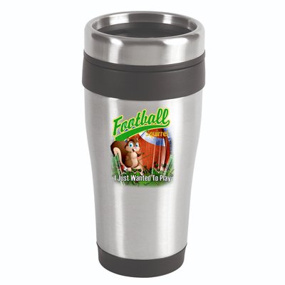 Football Squirrel Runs On The Field Funny 16oz Travel Tumbler