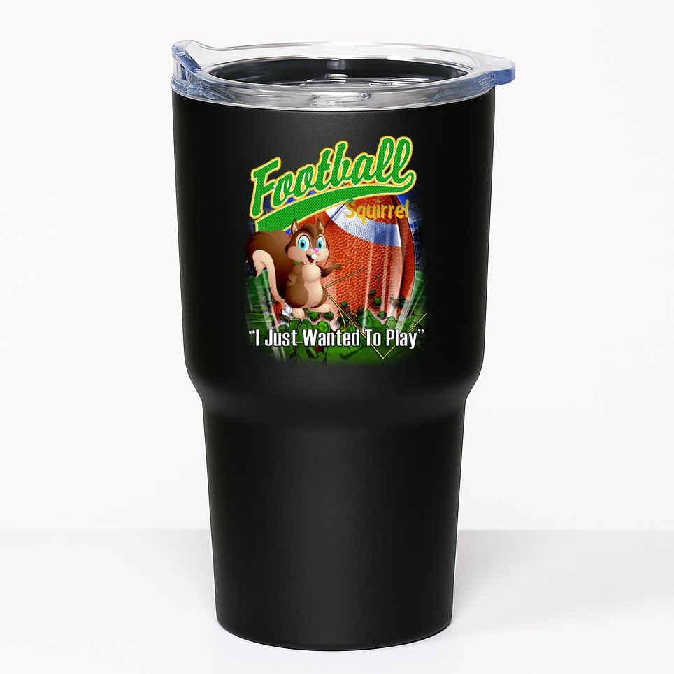 Football Squirrel Runs On The Field Funny Tumbler