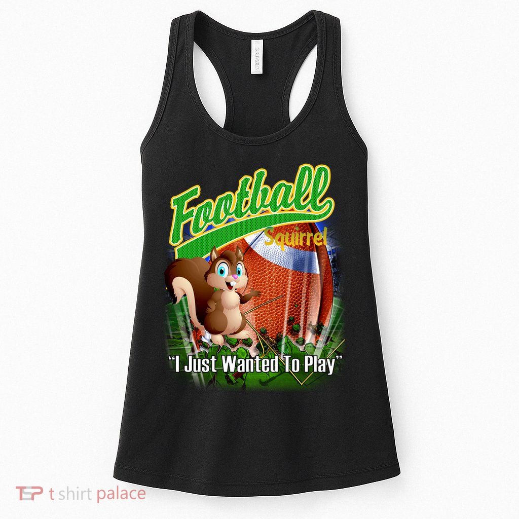 Football Squirrel Runs On The Field Funny Womens Tank Top