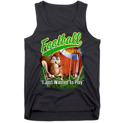 Football Squirrel Runs On The Field Funny Tank Top