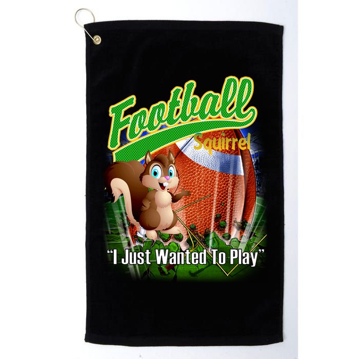 Football Squirrel Runs On The Field Funny Golf Towel