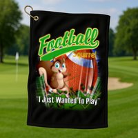 Football Squirrel Runs On The Field Funny Golf Towel