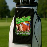 Football Squirrel Runs On The Field Funny Golf Towel