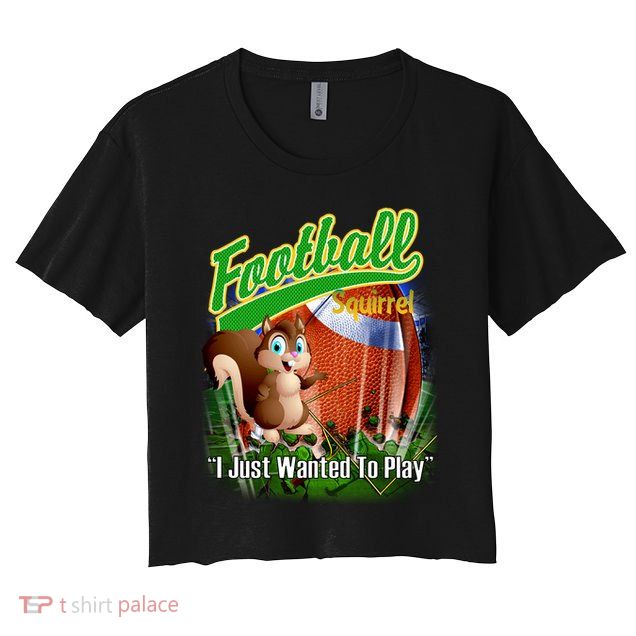 Football Squirrel Runs On The Field Funny Crop Top