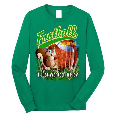 Football Squirrel Runs On The Field Funny Long Sleeve Shirt
