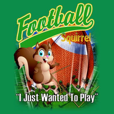 Football Squirrel Runs On The Field Funny T-Shirt