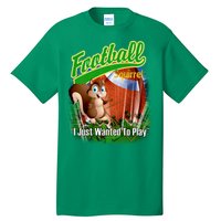 Football Squirrel Runs On The Field Funny Tall T-Shirt