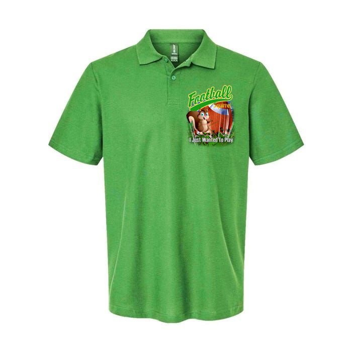 Football Squirrel Runs On The Field Funny Softstyle Adult Sport Polo