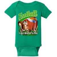 Football Squirrel Runs On The Field Funny Baby Bodysuit