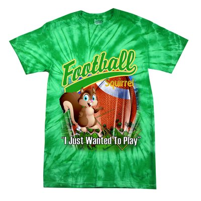 Football Squirrel Runs On The Field Funny Tie-Dye T-Shirt
