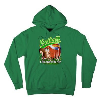 Football Squirrel Runs On The Field Funny Tall Hoodie