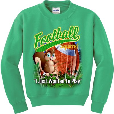 Football Squirrel Runs On The Field Funny Kids Sweatshirt
