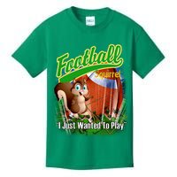 Football Squirrel Runs On The Field Funny Kids T-Shirt