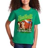 Football Squirrel Runs On The Field Funny Kids T-Shirt