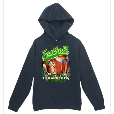 Football Squirrel Runs On The Field Funny Urban Pullover Hoodie