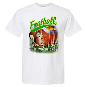 Football Squirrel Runs On The Field Funny Garment-Dyed Heavyweight T-Shirt