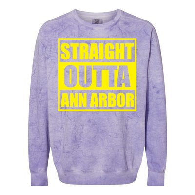 Football Straight Outta Ann Arbor Michigan Colorblast Crewneck Sweatshirt