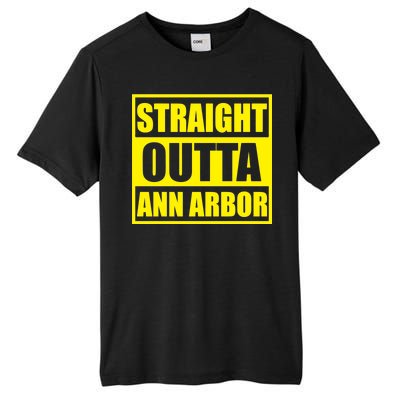 Football Straight Outta Ann Arbor Michigan Tall Fusion ChromaSoft Performance T-Shirt