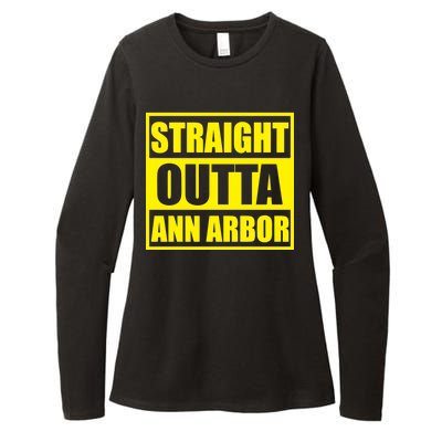 Football Straight Outta Ann Arbor Michigan Womens CVC Long Sleeve Shirt