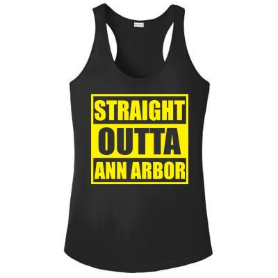 Football Straight Outta Ann Arbor Michigan Ladies PosiCharge Competitor Racerback Tank