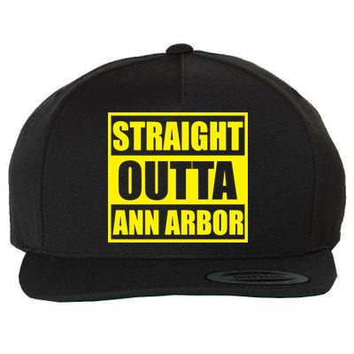 Football Straight Outta Ann Arbor Michigan Wool Snapback Cap