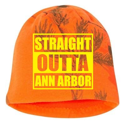 Football Straight Outta Ann Arbor Michigan Kati - Camo Knit Beanie