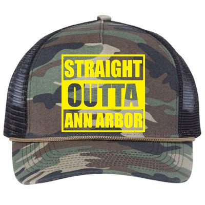 Football Straight Outta Ann Arbor Michigan Retro Rope Trucker Hat Cap