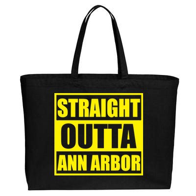 Football Straight Outta Ann Arbor Michigan Cotton Canvas Jumbo Tote