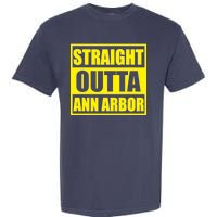 Football Straight Outta Ann Arbor Michigan Garment-Dyed Heavyweight T-Shirt