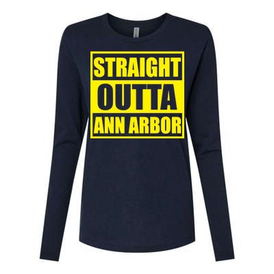 Football Straight Outta Ann Arbor Michigan Womens Cotton Relaxed Long Sleeve T-Shirt