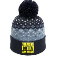 Football Straight Outta Ann Arbor Michigan The Baniff Cuffed Pom Beanie