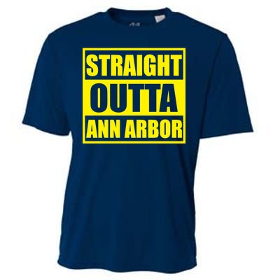 Football Straight Outta Ann Arbor Michigan Cooling Performance Crew T-Shirt