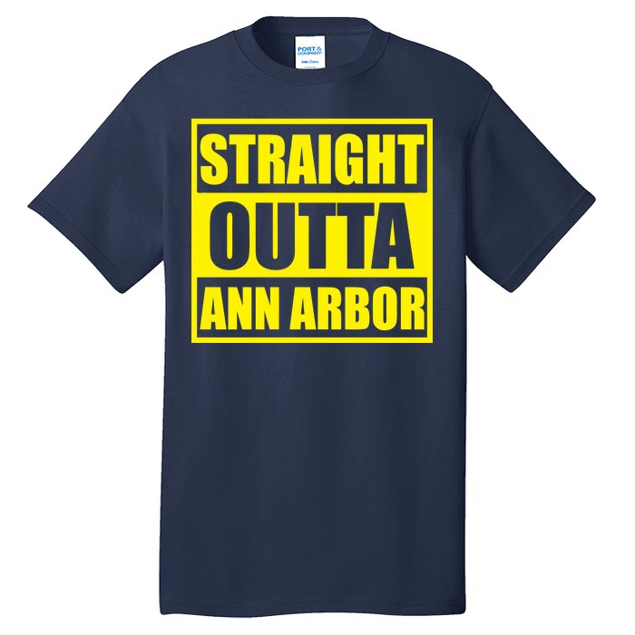 Football Straight Outta Ann Arbor Michigan Tall T-Shirt