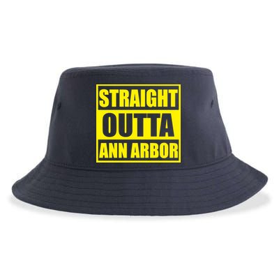 Football Straight Outta Ann Arbor Michigan Sustainable Bucket Hat