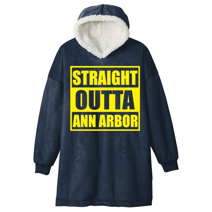 Football Straight Outta Ann Arbor Michigan Hooded Wearable Blanket