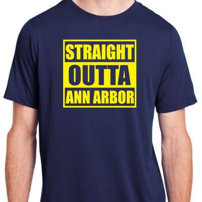 Football Straight Outta Ann Arbor Michigan Adult ChromaSoft Performance T-Shirt