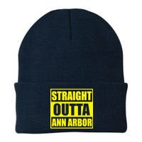 Football Straight Outta Ann Arbor Michigan Knit Cap Winter Beanie