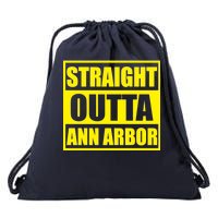 Football Straight Outta Ann Arbor Michigan Drawstring Bag